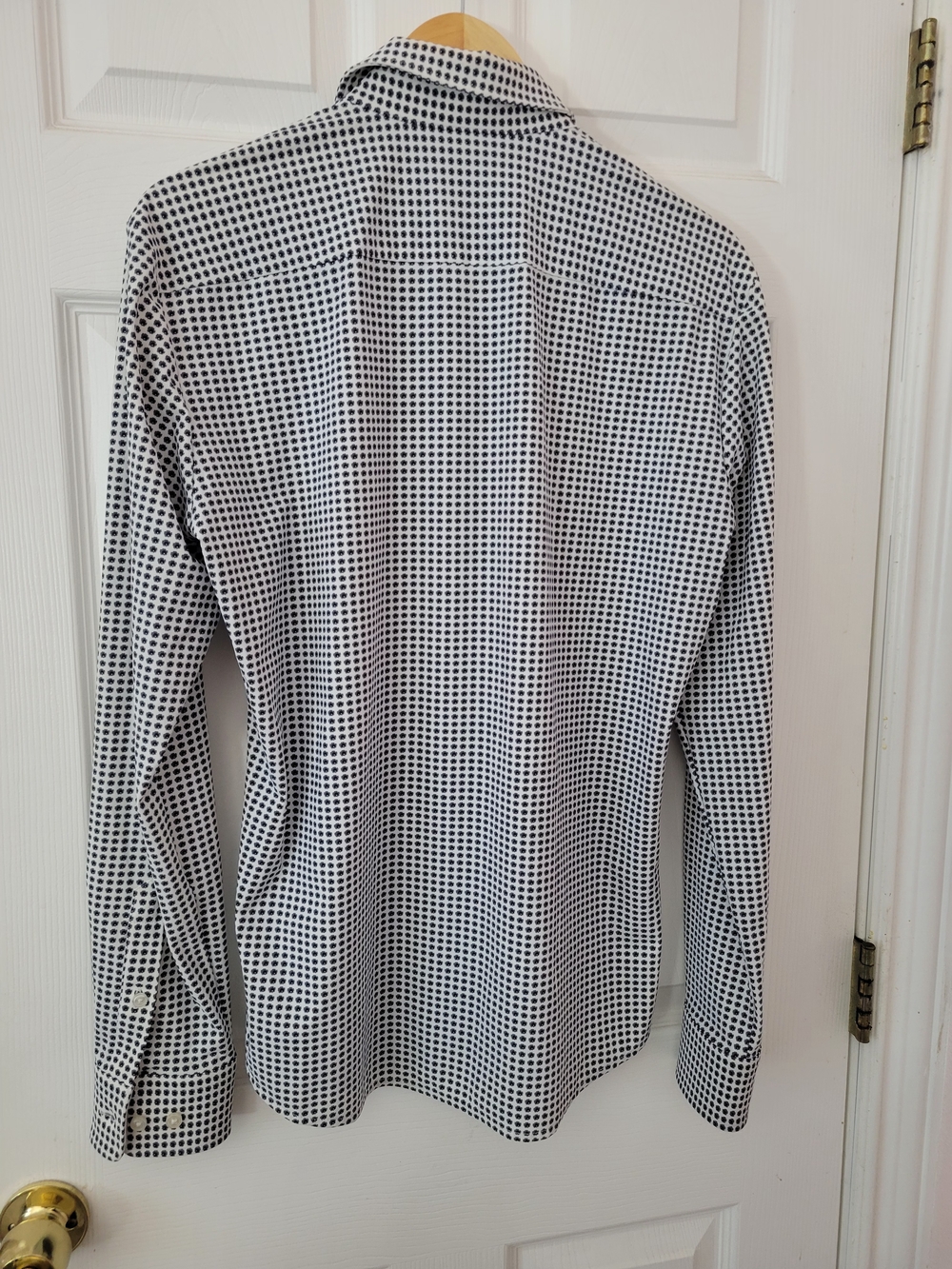 BOSS Hugo Boss Men’s Slim Fit Patterned Dress Shirt Stretch Size M Blue White - Picture 5 of 10